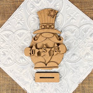 Uncle Sam Gnome Shelf Sitter - DIY seasonal home decor craft kit - Set of 1