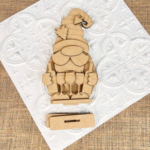 Wine Lover Gnome Shelf Sitter - DIY home decor craft kit - Set of 1