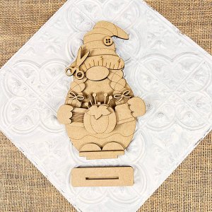 Sewing - Quilting Gnome Shelf Sitter - DIY home decor craft kit - Set of 1