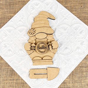 Farmhouse Hello Gnome Shelf Sitter - DIY home decor craft kit - Set of 1