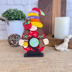 Girl Teacher Gnome  Shelf Sitter - DIY home decor craft kit - Set of 1