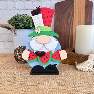 Watermelon Gnome Shelf Sitter - DIY home decor craft kit - Set of 1