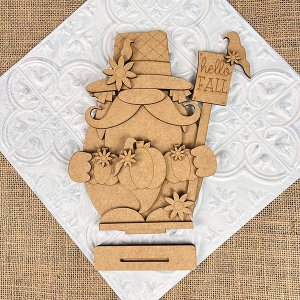 Scarecrow Gnome Shelf Sitter - DIY seasonal home decor craft kit - Set of 1