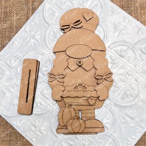 Girl Pilgrim Gnome Shelf Sitter - DIY home decor craft kit - Set of 1