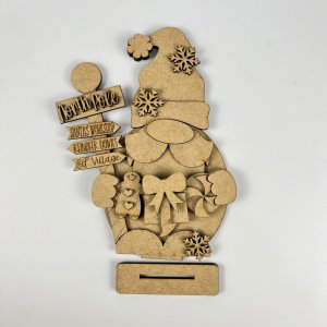 Santa Gnome Shelf Sitter - DIY seasonal home decor craft kit - Set of 1