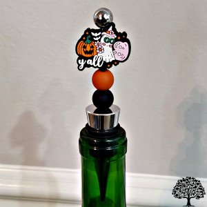 Boo Y'all Wine Beaded Wine Stopper Handmade