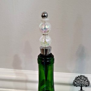 Clear Sparkle Beaded Wine Stopper Handmade