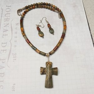 Picasso Jasper Cross Necklace