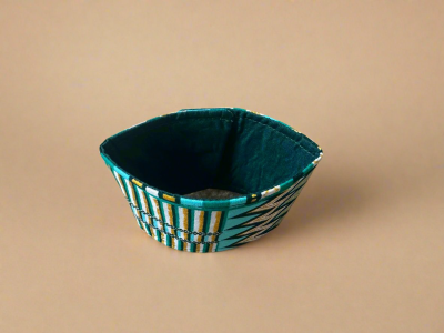 CUP100146 - Ethnic, Fabric, Patterned, Handmade  Dark Green, Green, White and Gold Cup Sleeve