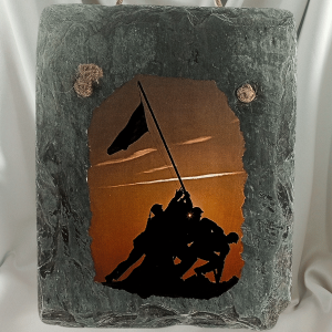 Patriotic Iwo Jima Flag Raising WWI Roof Slate