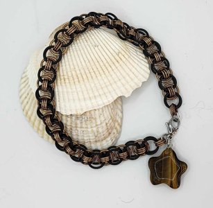 Earth's Elegance Helm with Tiger's Eye Star Charm Bracelet