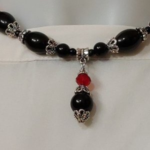 Black and Red Beaded Necklace