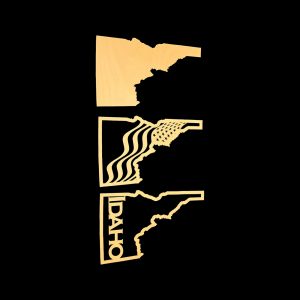 3D Wood Multi-Layered Picture - Idaho