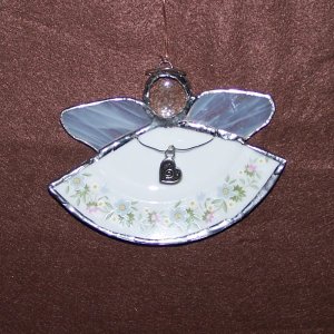 Dainty Floral China/stained glass angel   SHIPPING INCLUDED!!!