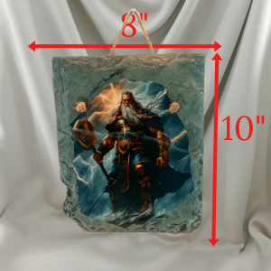 Odin walking through storm Roof Slate 8x10