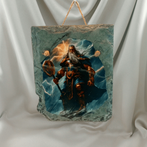 Odin walking through storm Roof Slate 8x10