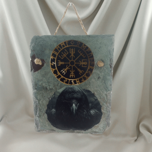 Raven/Compass of Protection Roof Slate 8x10