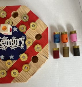 Memory game made with shotgun shells