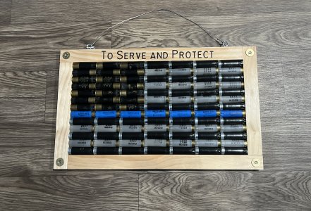 Blue Line American Flag from Shotgun shell