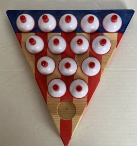 Triangle Peg game with fishing Bobbers