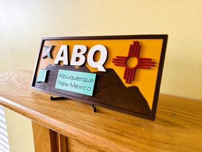 Albuquerque ABQ Airport Desk Office Bookshelf Sign