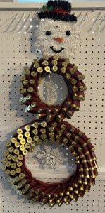 Snowman shotgun shell wreath