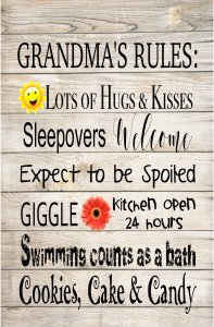 Grandma Rules Garden Flag 12 x 18 Handmade