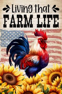 Living that Farm Life Garden Flag 12 x 18 Handmade