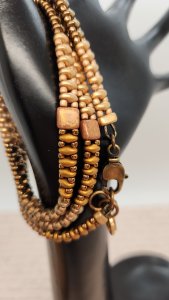 Duo Zipper Golden Wrap Bracelet