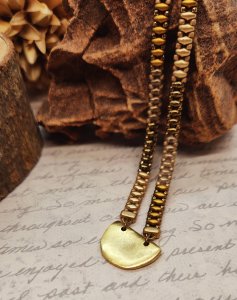 Golden Zip Duo Necklace