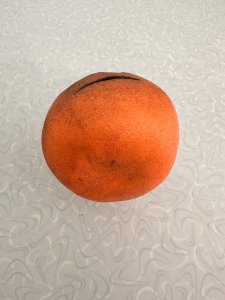 Orange with a Face, Halloween, vegan, citrus, orange, chef gift, gardener gift, funny, creepy, spooky, teeth, gag gift, one of a kind, vegetable, anthropomorphic, kitchen decor