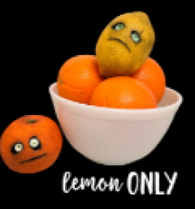 Lemon with a face, anthropomorphic fruit