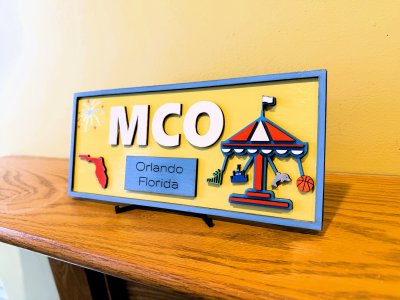Orlando MCO Florida Desk Office Bookshelf Sign