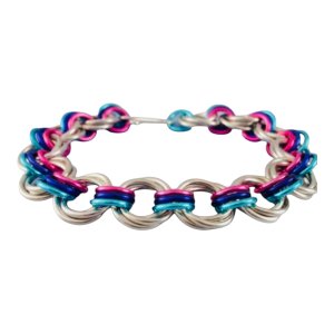 Bright Anodized Aluminum Jump Ring Bracelet