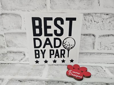 Best Dad by Par Golf Sign Golfing Dad Gift Wood Shelf Sitter Rustic Golf Decor Father's Day Gift for Golfer Man Cave Golf Lover Funny golf