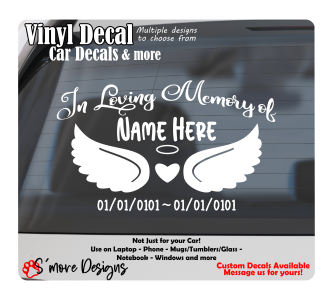 In loving Memory Decal Car Decal Loss of Loved one