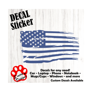 American Flag Decal, Car Decals, Vinyl Sticker