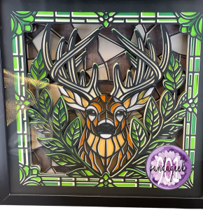 Handmade Majestic Shadow Box – 12x12 Layered Cardstock Art Déc