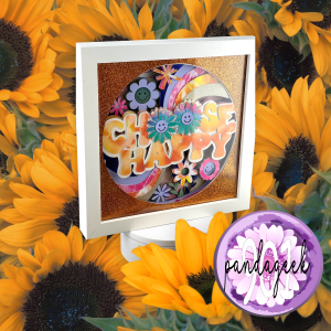 Choose Happy Boho Shadow Box – 8x8 Handmade Layered Cardstock Art