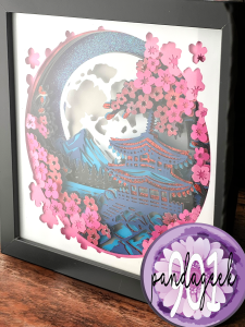 Handmade Springtime on the Horizon Shadow Box – 8x8 Layered Cardstock Art