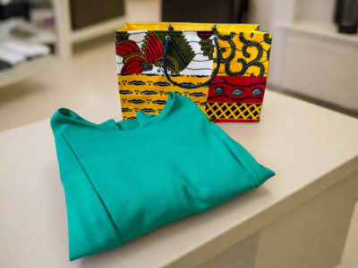 MWA10005 - Ethnic, Fabric, Patterned, Handmade Olive Green, White and Gold Medium Horizontal Bag