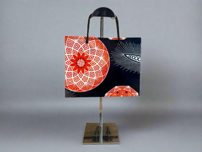 SWA10008 - Ethnic, Fabric, Patterned, Handmade Turqoise, Dark Blue, and Gold Small Horizontal Bag