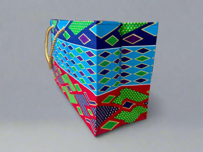 MWA100144 - Ethnic, Fabric, Patterned, Handmade Turqoise, Dark Blue, Purple, Blue, Red, Yellow, and Green Medium Horizontal Bag