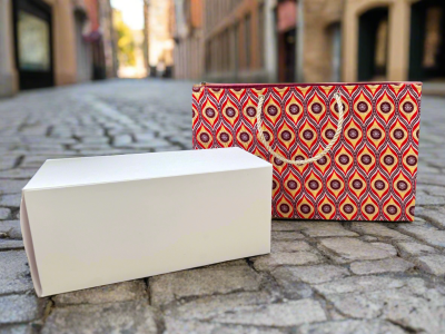 MWA100131 - Ethnic, Fabric, Patterned, Handmade Tan, Red, Maroon, and Silver Medium Horizontal Bag