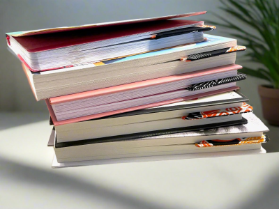 BMK10008C - Fabric, Patterned Handmade Black, White, and Orange Bookmark