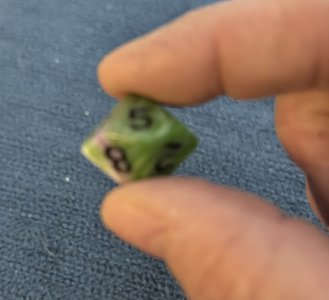 Handmade Resin Dungeons & Dragon Dice - Pink/Green/White Swirl