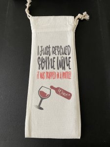 I Just Rescued some wine, It was trapped in the bottle / Wine Carrier/W82