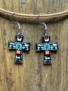 Mini Western Cross Earrings