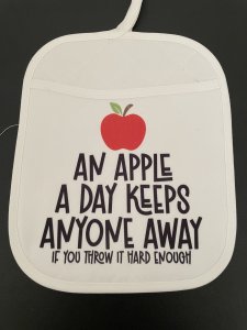 An Apple A day keeps anyone away, if you throw it hard enough/P58