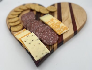 Cutting Board, Charcuterie Board Heart Shaped.